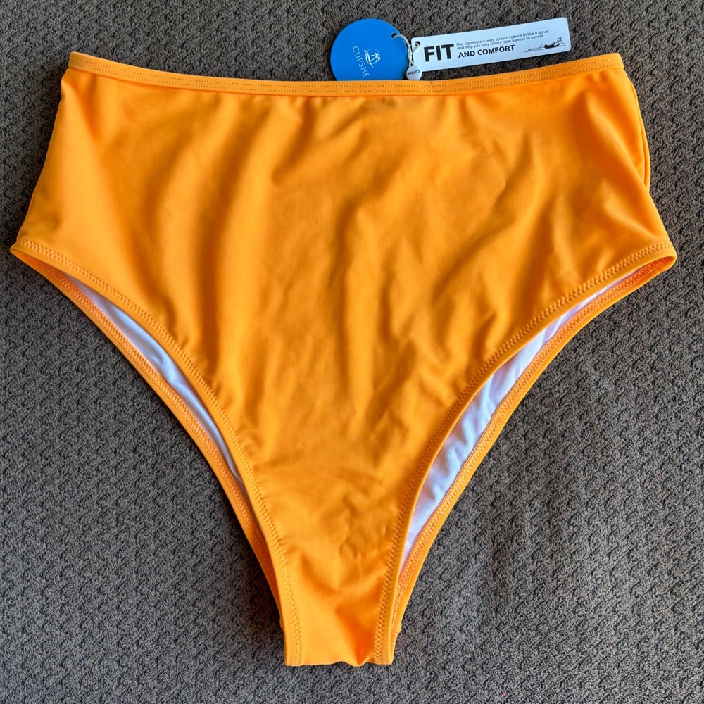 Cupshe Bikini Bottom Solid Orange Women's Size XL NWT